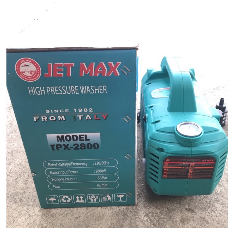 [CHÍNH HÃNG] Máy rửa xe gia đình công suất lớn JETMAX 150Bar 2800W( Cam kết lõi đồng 100%, kèm phụ kiện)