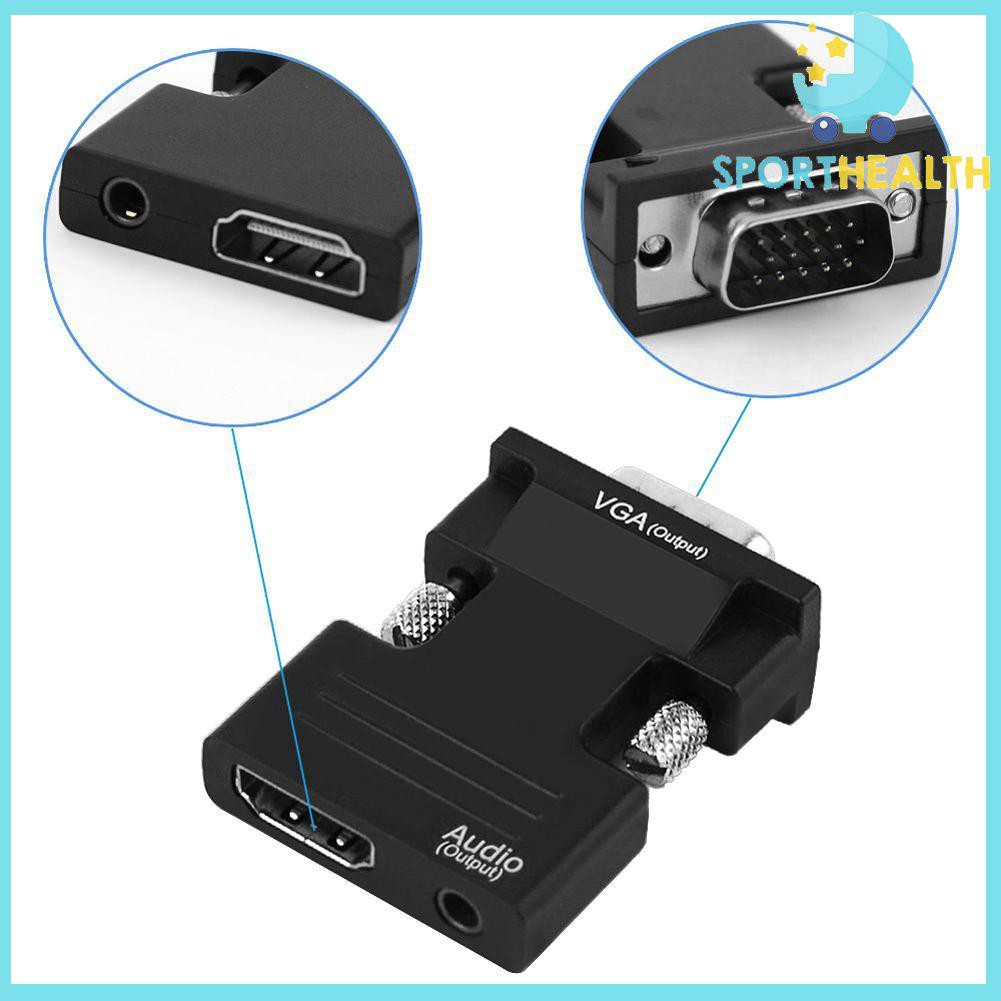 Đầu Chuyển Đổi Hdmi Cái Sang Vga Với Đầu Ra Âm Thanh Hỗ Trợ 1080p