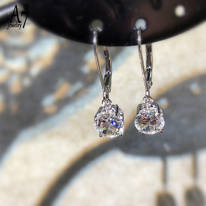 Hoa tai mẫu Pt950 thiết kế móc hình chữ D nhiều màu sắc thời trang