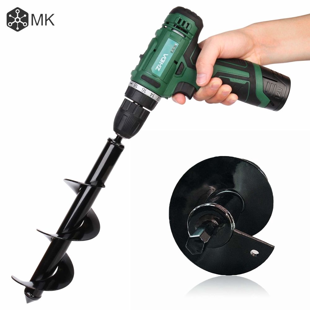 Digging DIY Drill Bit Replacement Electric Cordless Garden Planting Auger Spiral MK