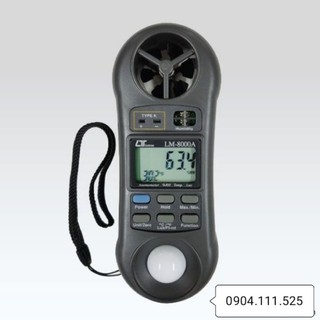Máy đo tốc độ gió, ánh sáng, nhiệt độ,độ ẩm môi trường Lutron LM-8000A