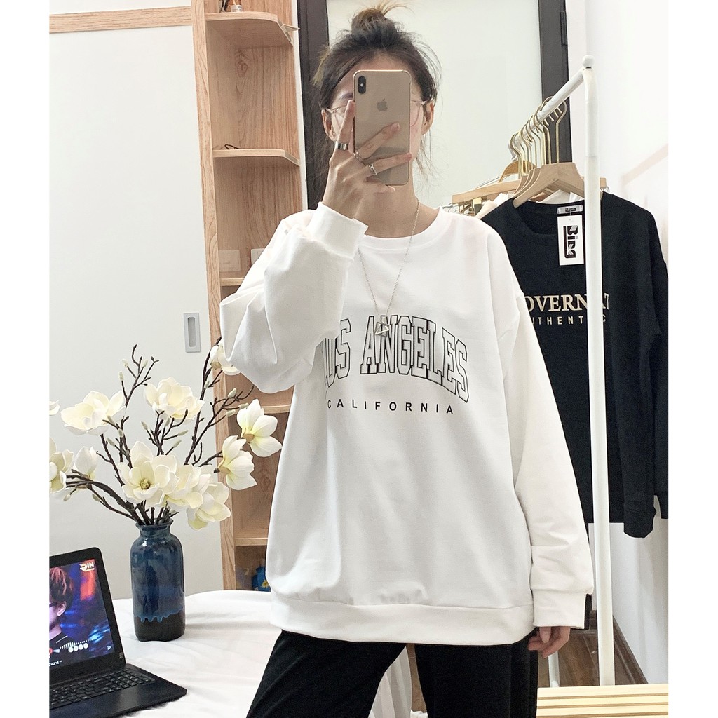Áo sweater nữ Shynstores - áo nỉ dài tay Los vải da cá cao cấp dày đẹp freeship