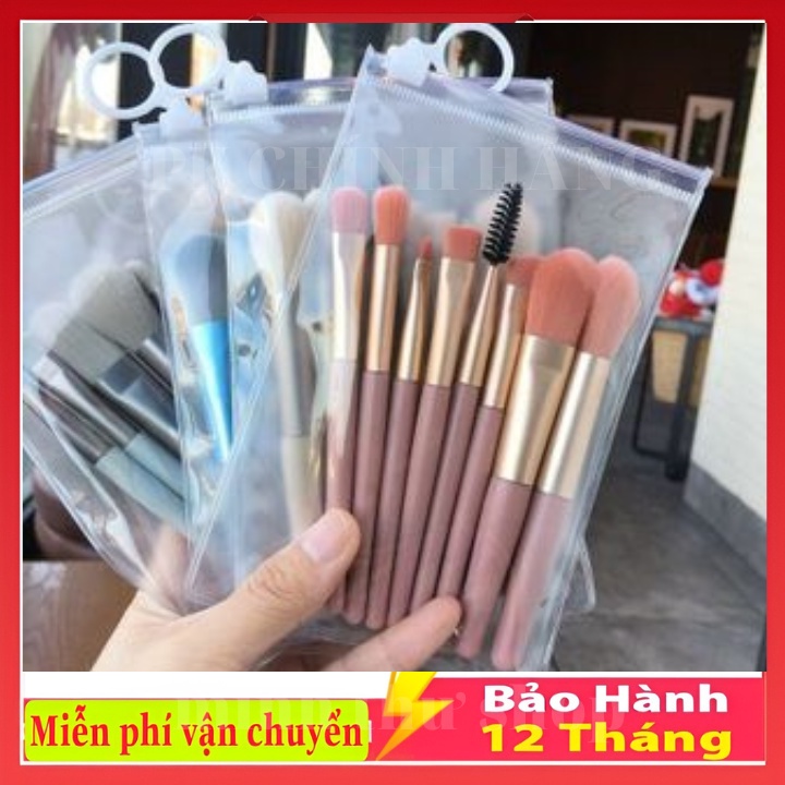 Set 8 Cọ Trang Điểm Lông Mềm Mịn Chất Lượng Cao, hàng Cao Cấp, Có Túi Zip