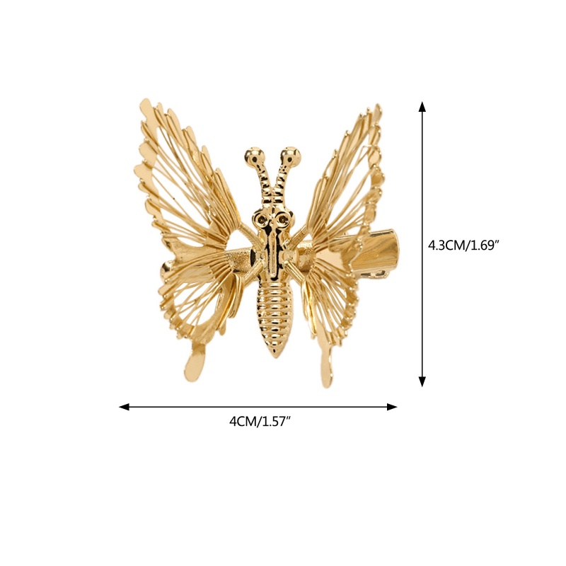 Kẹp Tóc Tua Rua Hình Cánh Bướm Đính Ngọc Trai Cho Nữ