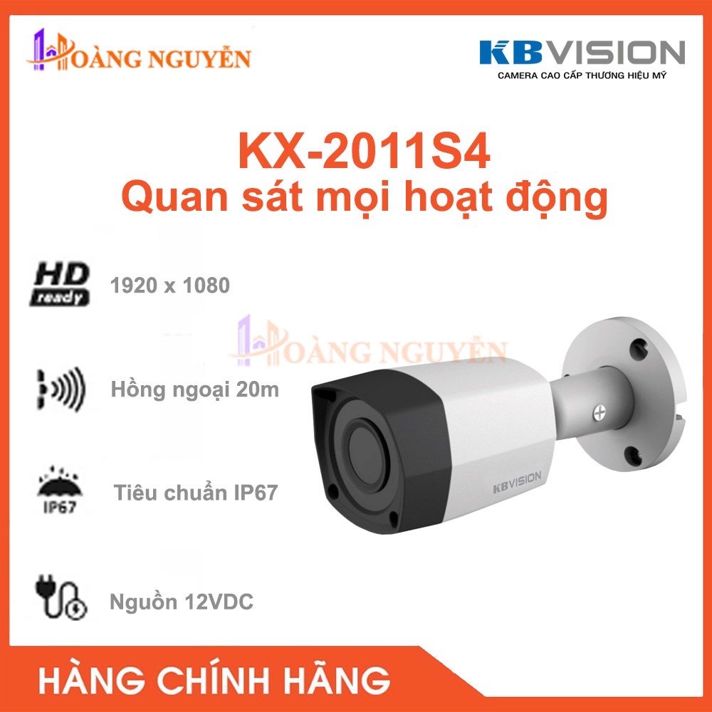 [NHÀ PHÂN PHỐI] Camera Kbvision KX-2011S4 (2.0MP) - Camera 4in1 (CVI/TVI/AHD/Analog) - Tự Động Cân Bằng Ánh Sáng