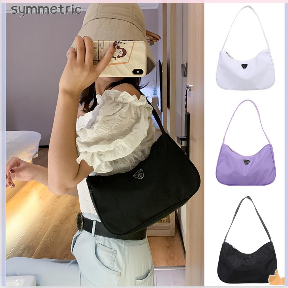 Túi xách kẹp nách bằng nylon thời trang đơn giản hàng ngày/du lịch dành cho nữ