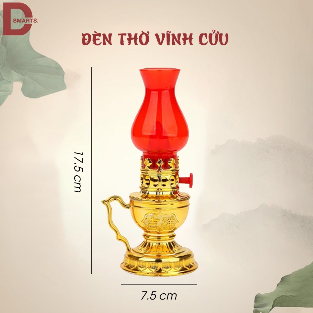 Đèn thờ vĩnh cửu,sử dụng pin, thiết kế cổ kính, hài hoà, cân đối, tăng phần trang nghiêm