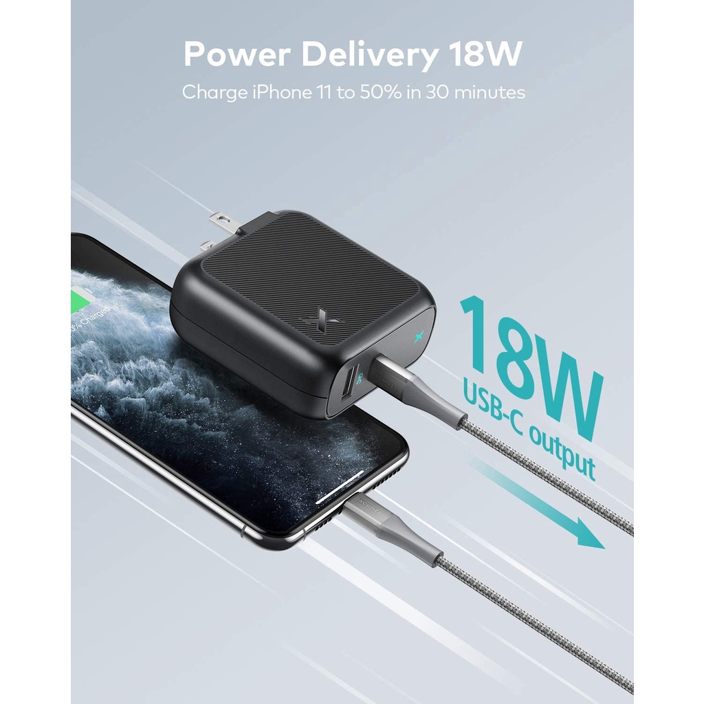Bộ Sạc Nhanh XCENTZ usb C 36W 1A1C Sử Dụng Cho IP 13/12/11/11 Pro/11 Pro Max/7/7 Plus /8 /8 Plus/ X /Xs Samsung S20