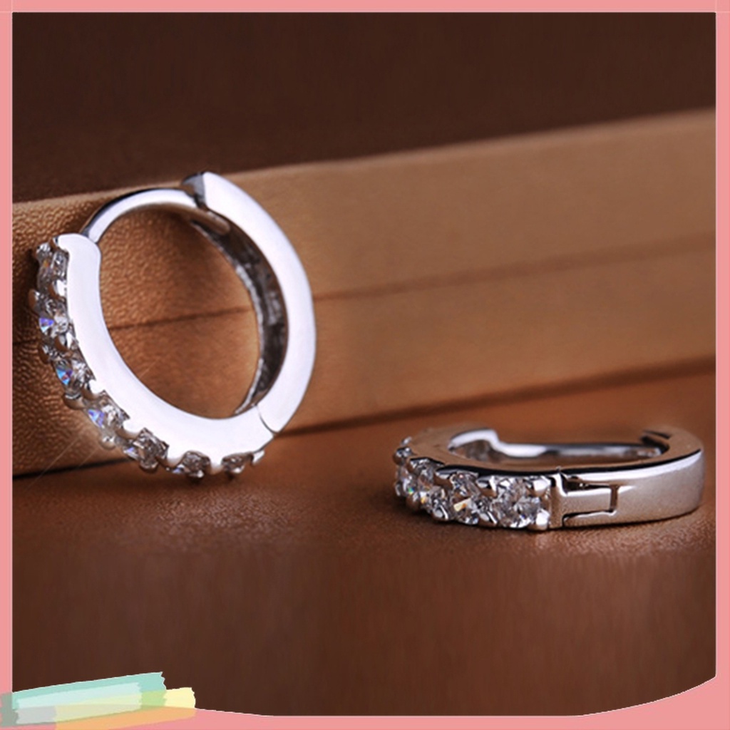 Đôi Khuyên Tai HìNh TròN ĐíNh Kim Cương Giả ThờI Trang Cho Nữ