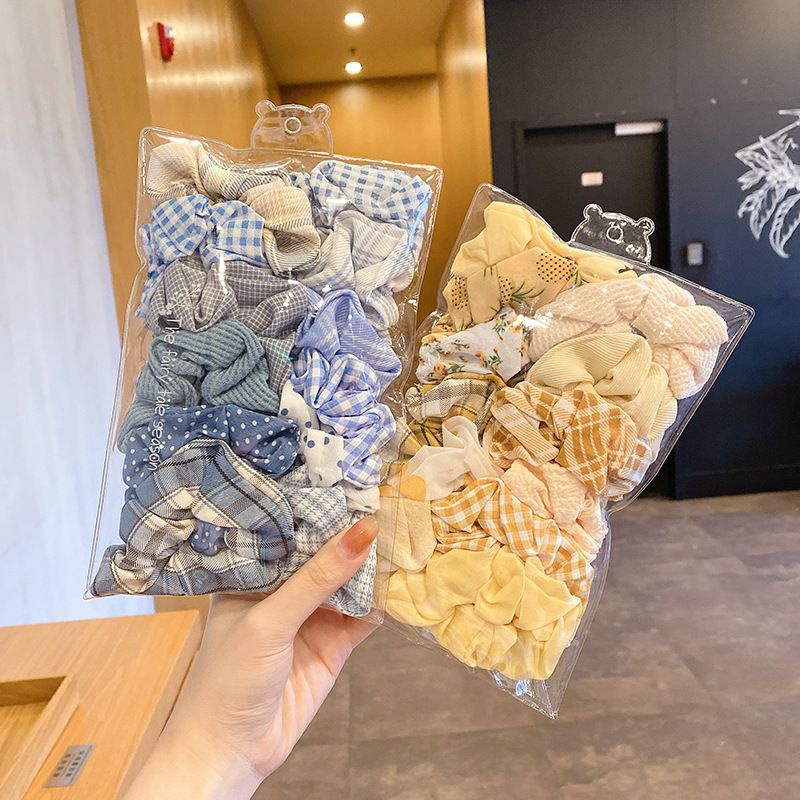 1 Dây cột tóc scrunchies màu sắc pastel giao mẫu ngẫu nhiên
