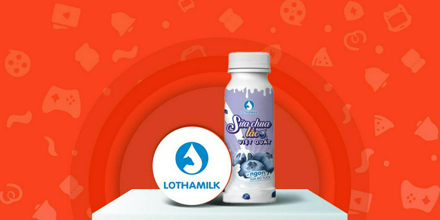 Lothamilk - 1 chai sữa chua việt quất 180ml