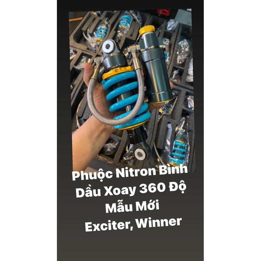 [Hàng Xịn Xò ] Phuộc Nitron xịn xoay 360 độ cho Các Dong xe 1 phuột giữa Exciter Winer Sonic Satria Raider