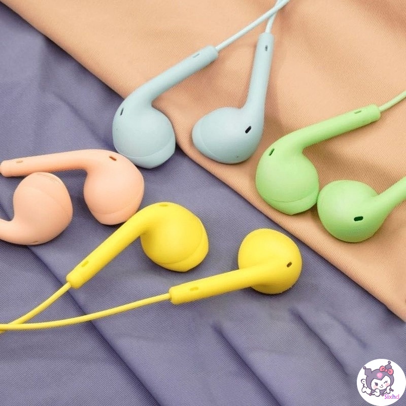 Tai Nghe Nhét Tai Giắc 3.5mm Màu Sắc Ngọt Ngào Xinh Xắn Dành Cho Điện Thoại
