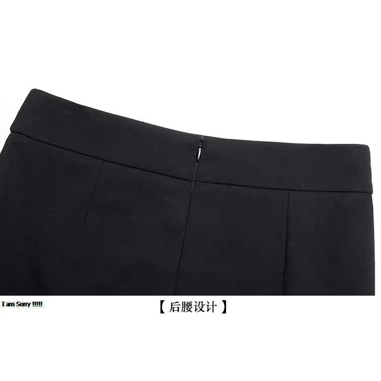 Chân váy bút chì xẻ tà 60cm lệch dáng suông