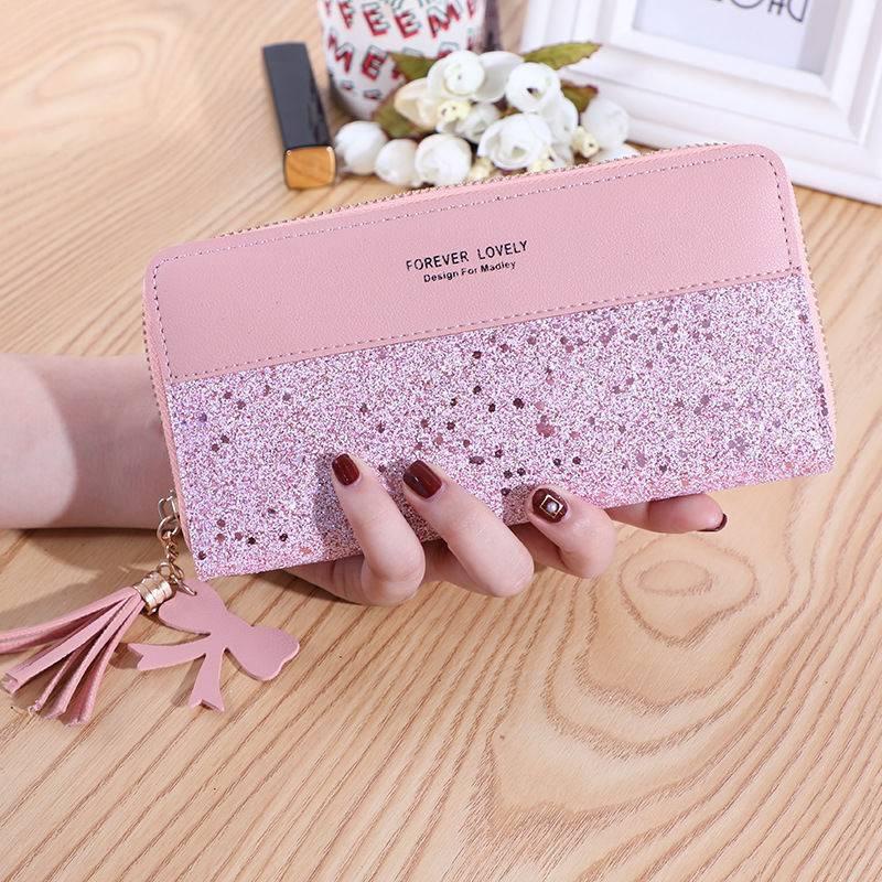 Ví Cỡ Lớn Phối Khóa Kéo Xinh Xắn Theo Phong Cách Hàn Quốc Dành Cho Nữ
