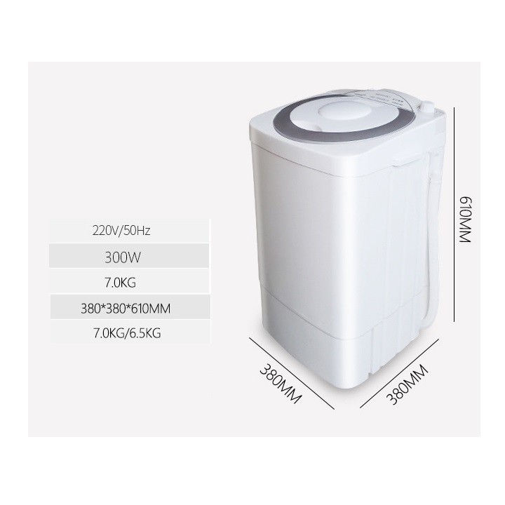 Máy giặt mini bán tự động nhà ít người và đồ em bé giặt tối đa 6,5kg smart_homehome gd156
