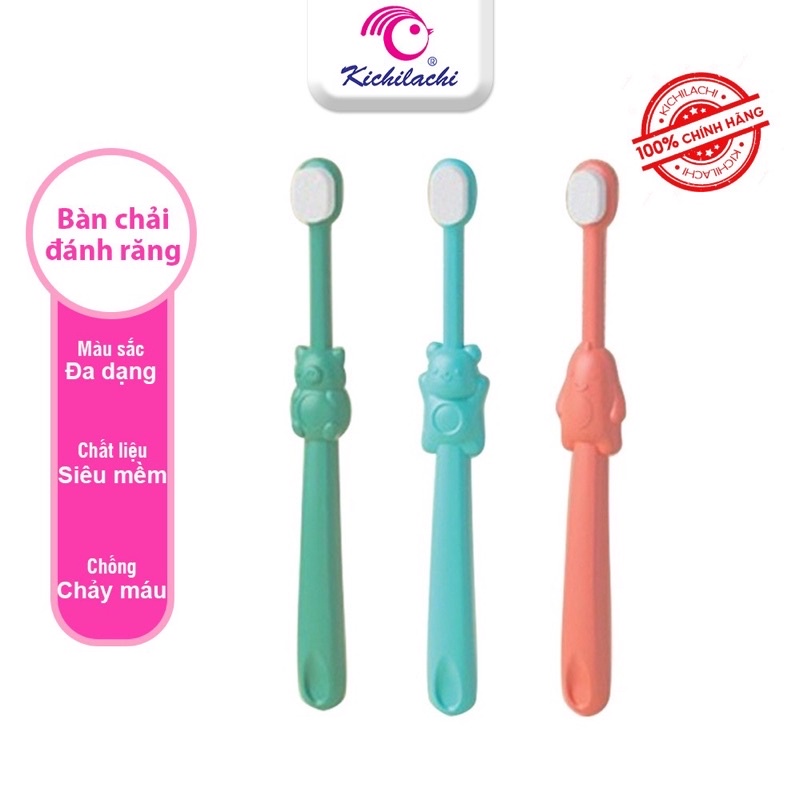 1 Bàn Chải Đánh Răng Lông Tơ Mini Siêu Mền Mịn Kichilachi Cho Bé Với 10000 Sợi lông tơ
