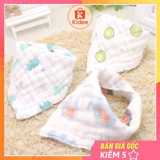 Kidee - Yếm tam giác cho bé vải xô 6 lớp mềm mại có cúc bấm siêu thấm hút