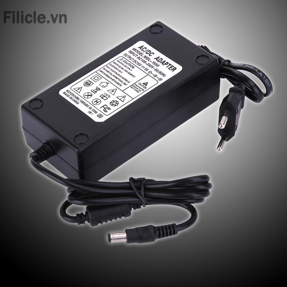 Dây Cáp Chuyển Đổi Nguồn Điện 15V 5A AC Sang DC 5.5x2.1-2.5mm