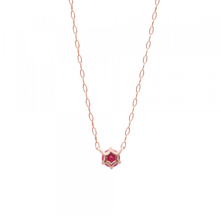 Dây chuyền nữ vàng hồng đính đá Garnet ESTELLE