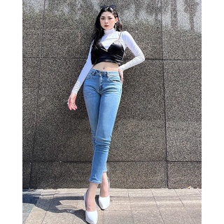 Quần jean nữ form 9 tấc lưng vừa