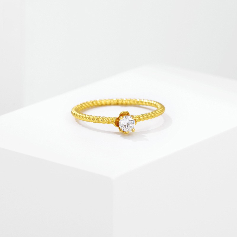 Nhẫn Nữ Mạ Vàng 24K, Phong Cách Đơn Giản Hàn Quốc - XPN18