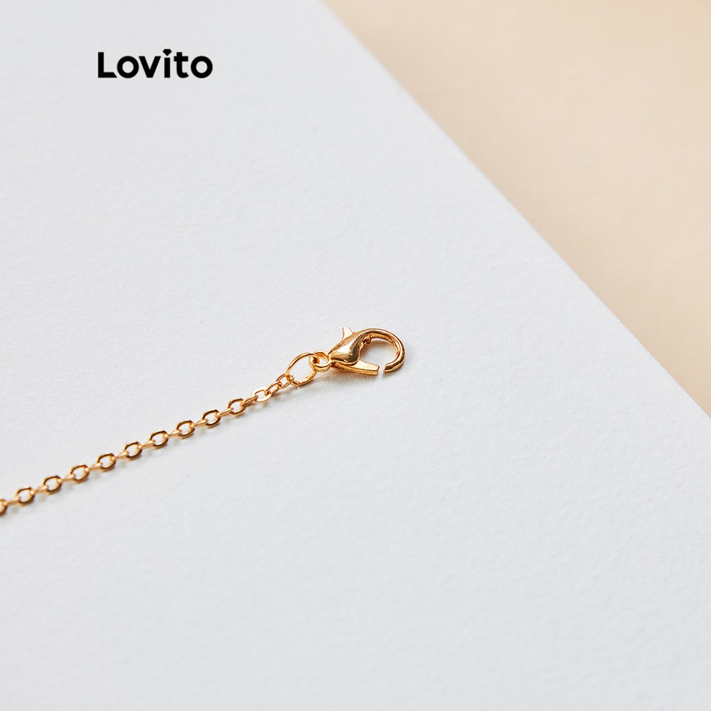 Vòng tay Lovito phối xích hình bướm phong cách tiệc tùng L17M441 (Màu vàng)