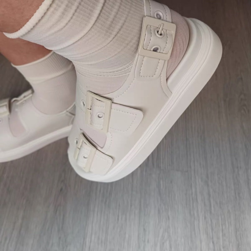 Sandal quai ngang kiểu khuya vuông cài Ulzzang dành cho nam/nữ (kèm hình thật
