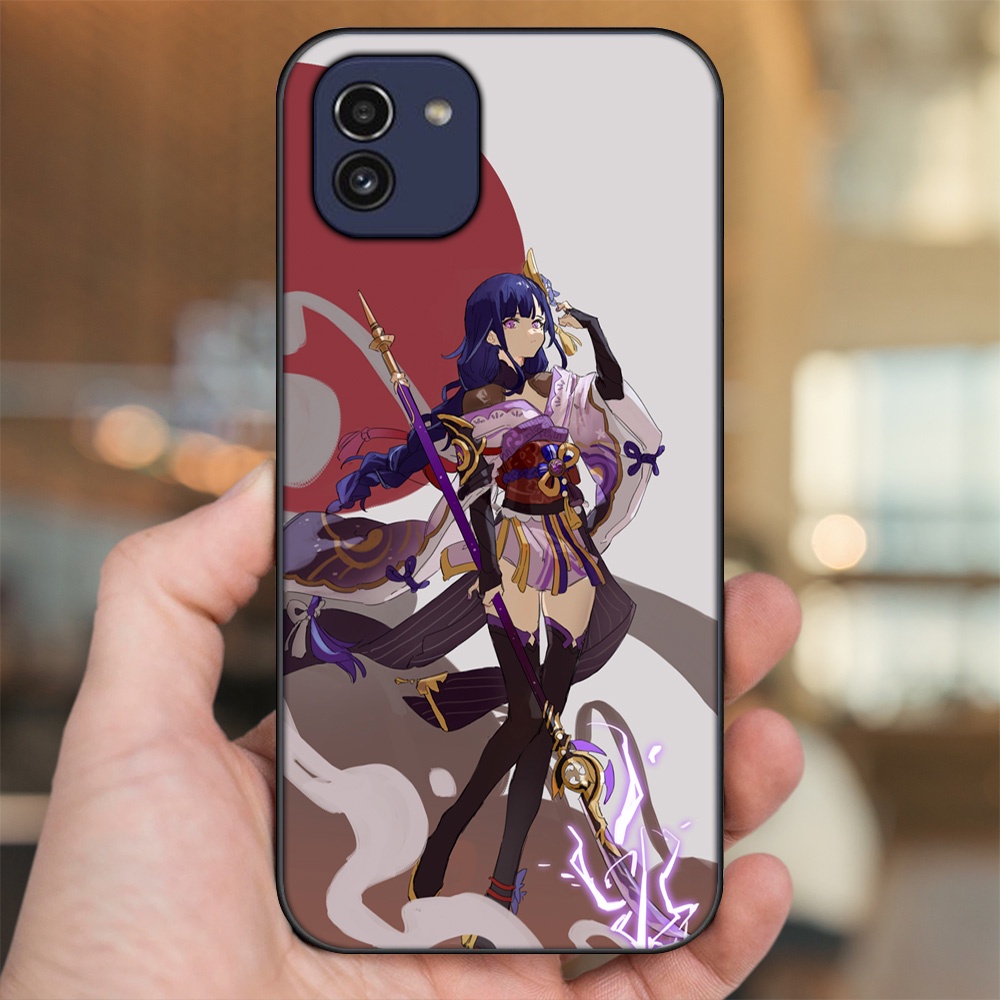 Ốp lưng Samsung A03 viền đen in hình Raiden Shogun Genshin Impact