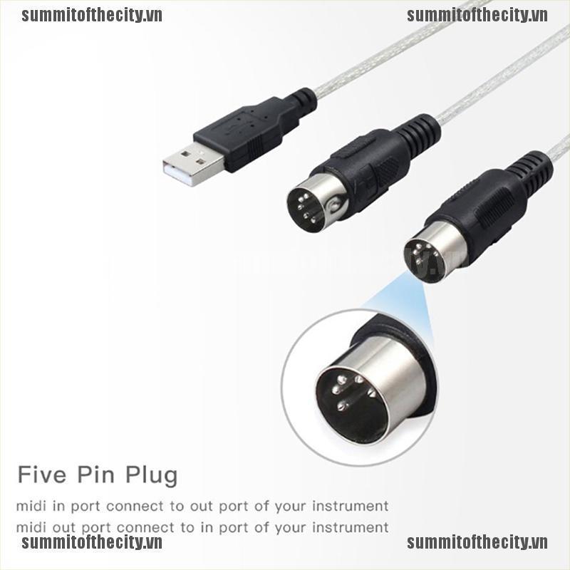 Dây Cáp Chuyển Đổi USB IN-OUT MIDI Sang Bàn Phím Âm Nhạc Máy Tính