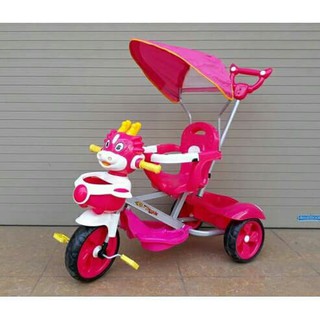 Xe đẩy 3 bánh mái che (có nhạc + để chân + giỏ đồ)
