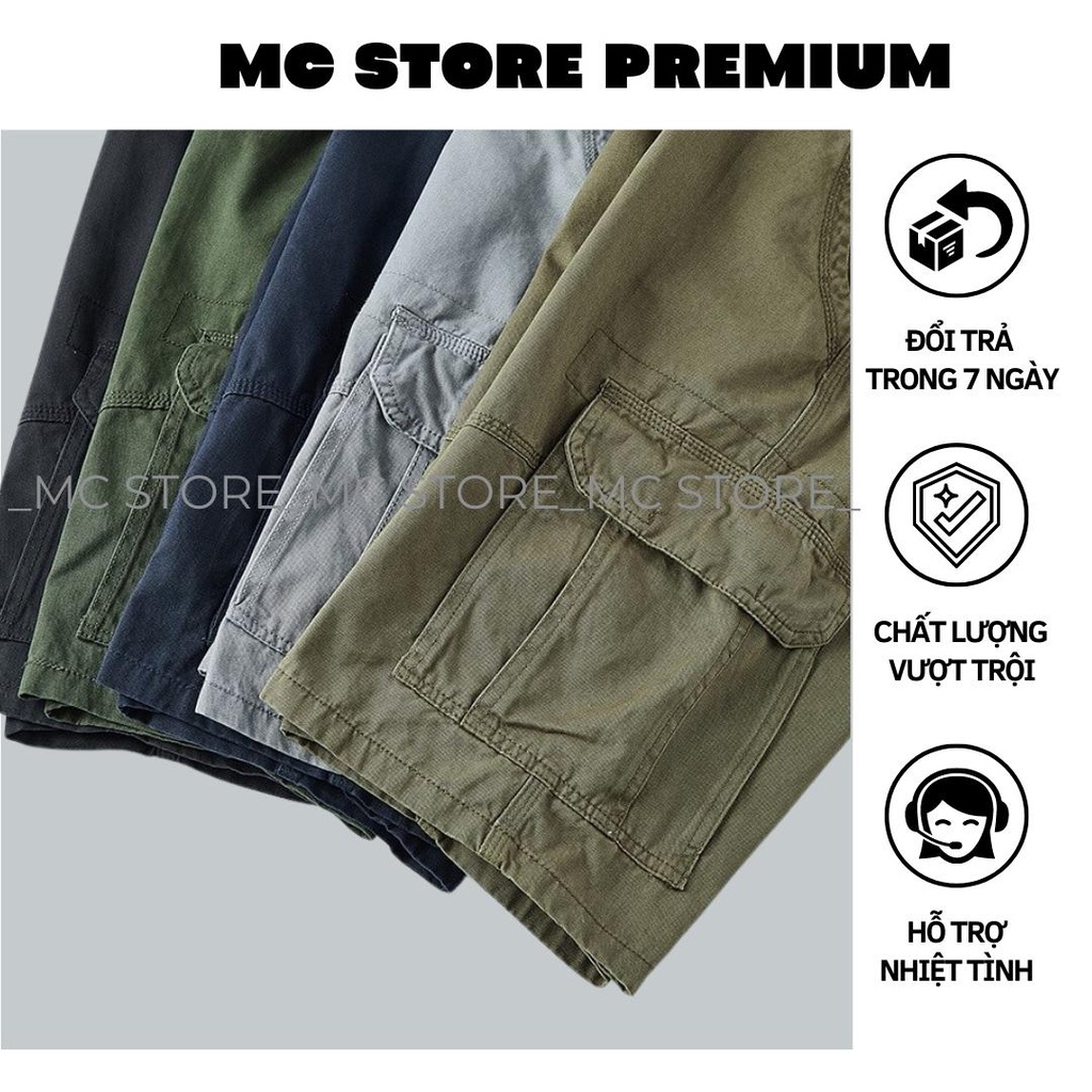 [FreeShip]Quần Short Túi Nắp Hộp Lửng Kaki Nam Cao Cấp Full Size 100kg Nhiều Màu MC STORE