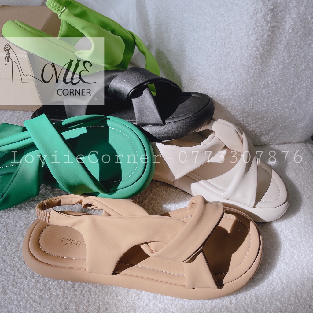 SANDAL XUỒNG LOVIIECORNER - GIÀY THỜI TRANG NỮ PHONG CÁCH NỮ TÍNH QUAI XOẮN BÊN ĐẾ BẰNG S220838