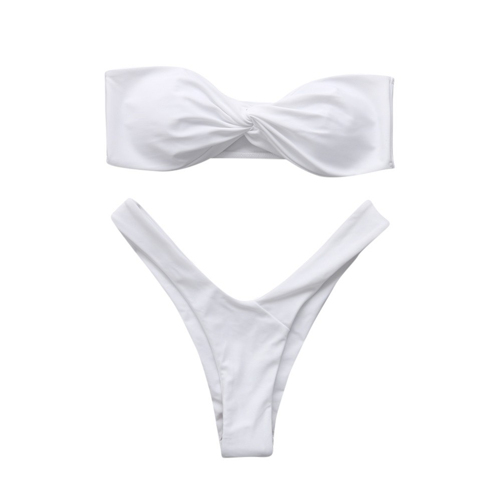 Bộ bikini 2 mảnh không dây áo dạng xoắn trước tạo điểm nhấn quyến rũ cho nữ | BigBuy360 - bigbuy360.vn