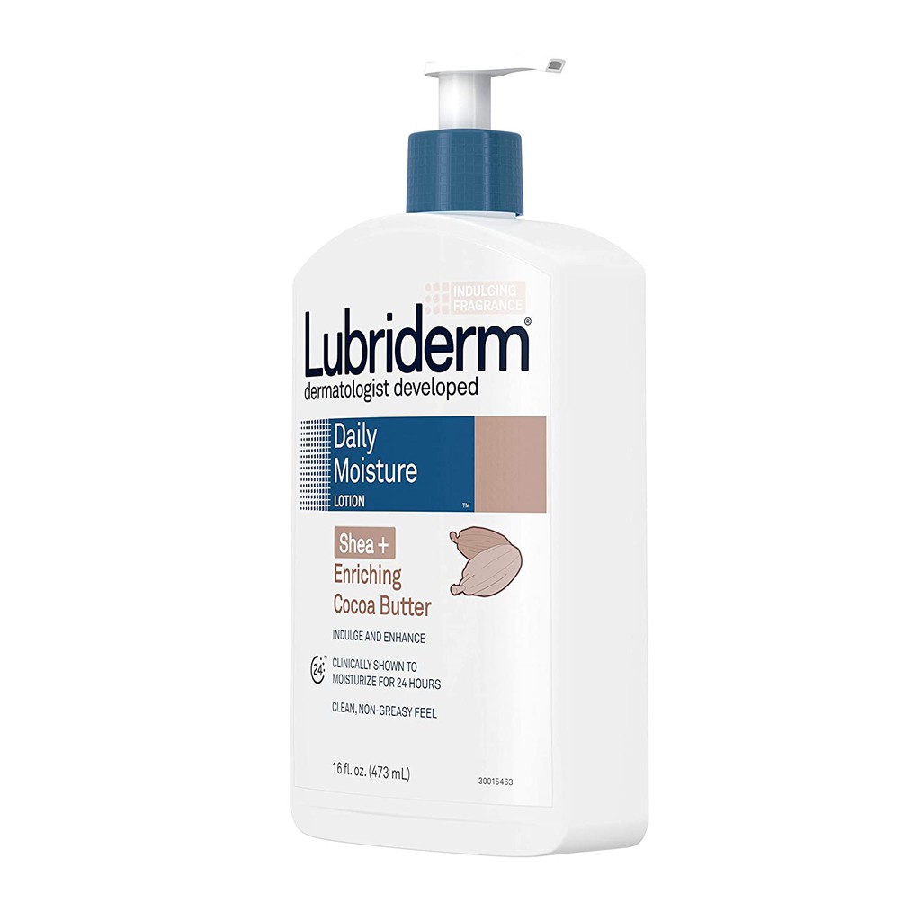 Dưỡng thể cho da khô Lubriderm Daily Moisture Lotion Shea + Enriching Cocoa Butter For Dry Skin 473ml