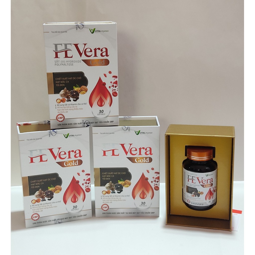 [VITAL PHARMA] Viên uống Fevera Gold bổ sung sắt - Lọ 30 viên