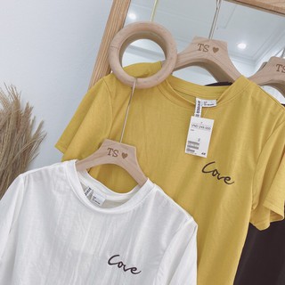 ÁO PHÔNG GIẤY LOVE CỔ TRÒN SIÊU NHẸ MÁT NỮ (HÌNH THẬT)