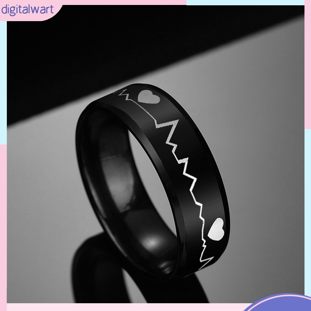 Nhẫn nam hình nhịp tim ECG kiểu dáng thời trang