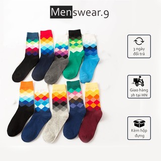 [ SET 4 ĐÔI ] Tất dài nam rainbow đi giày tây P2M2 ( Mix màu ngẫu nhiên)