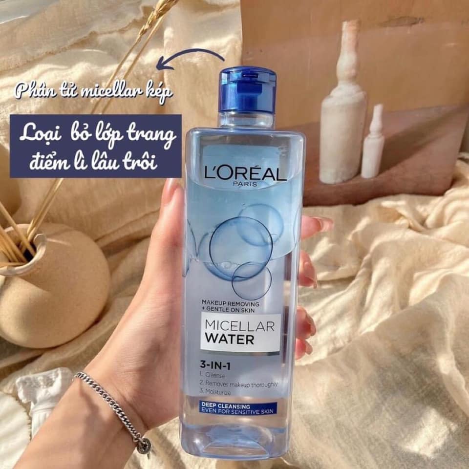 Nước Tẩy Trang Loreal 400ml - Nước tẩy trang cho mọi loại da L'Oreal Paris 3-in-1 Micellar Water 400ml
