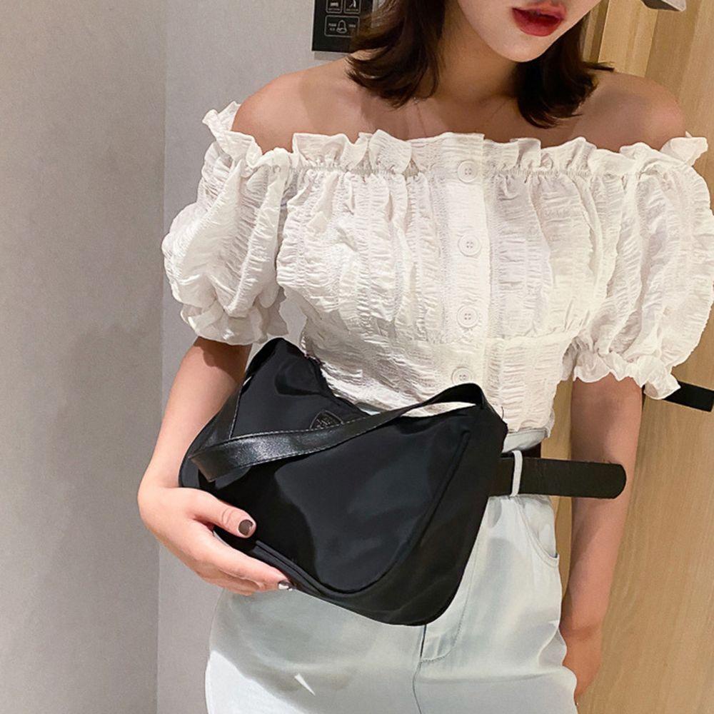 Túi Đeo Vai Bằng Vải Oxford Màu Trơn Thời Trang Dành Cho Nữ