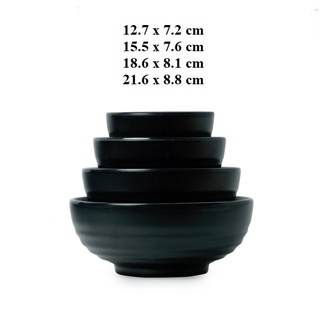 Tô tròn to dày đựng bún,phở nhựa Melamine nhám đen