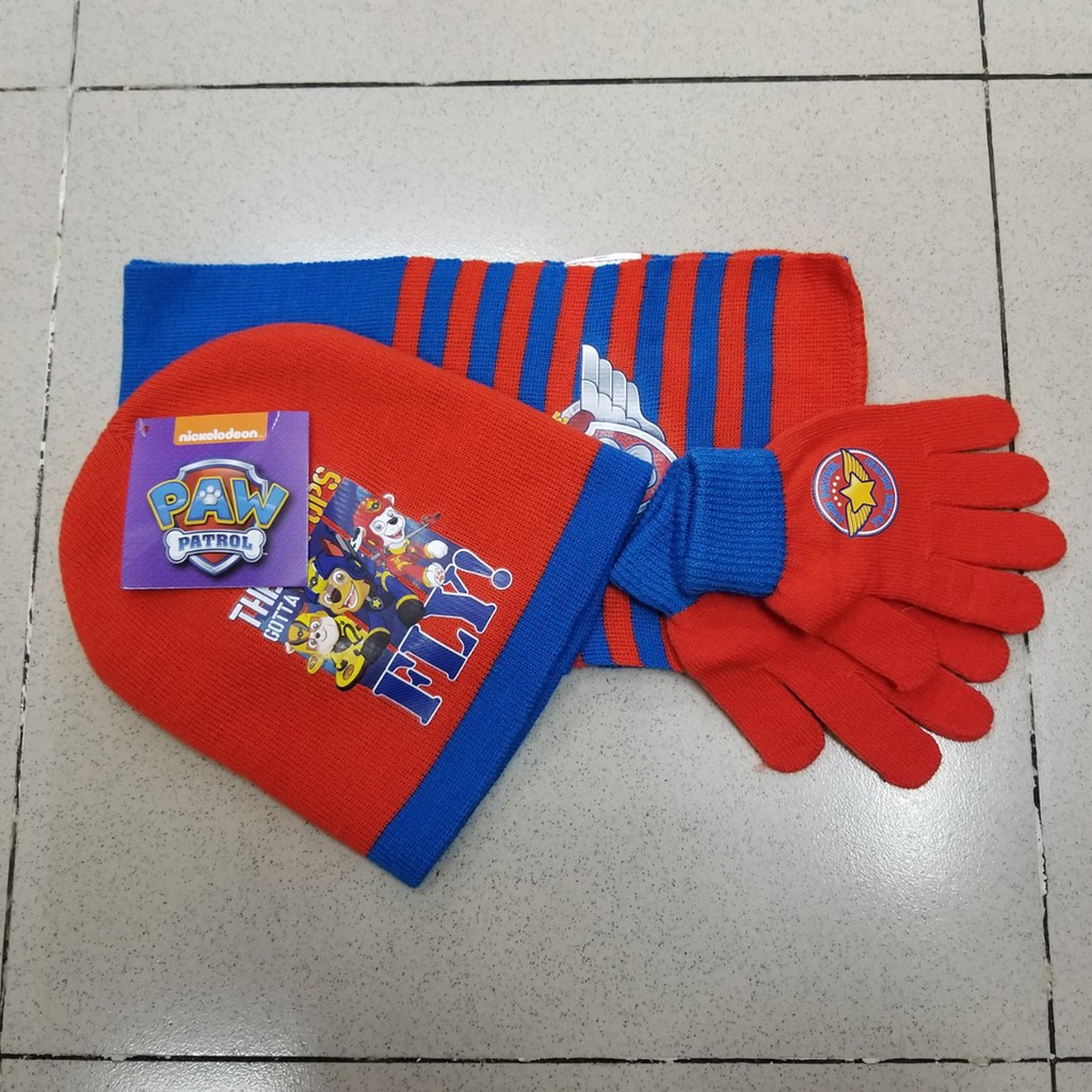 Bộ nón len khăn len bao tay len paw patrol biệt đội cứu hộ