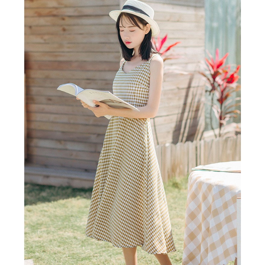 Đầm xòe caro xinh xắn VA-011i