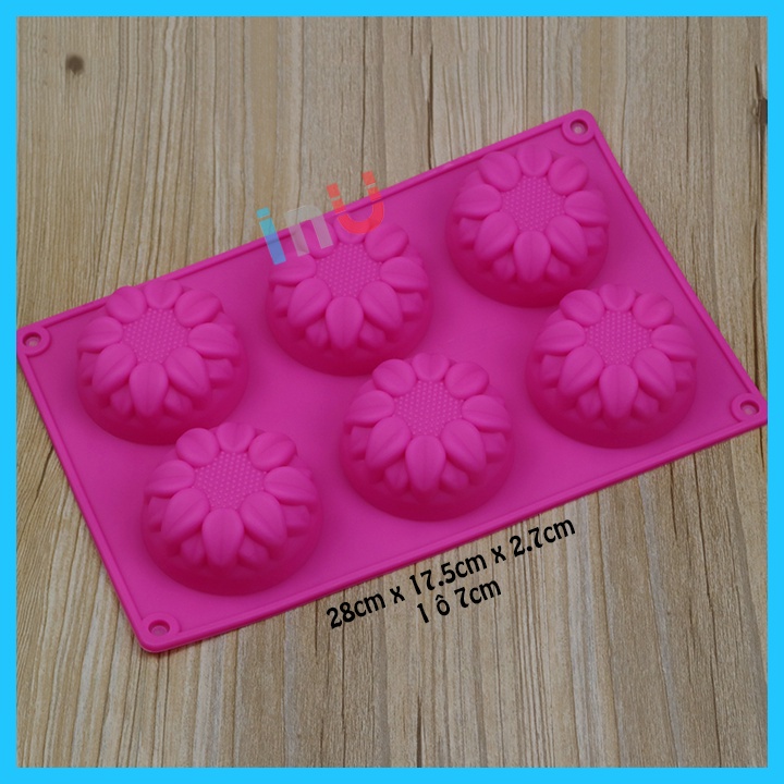 HCM -  Khuôn silicon hoa hướng dương, hoa Tulip, hoa anh đào, hoa tuyết nướng bánh, làm rau câu BSI