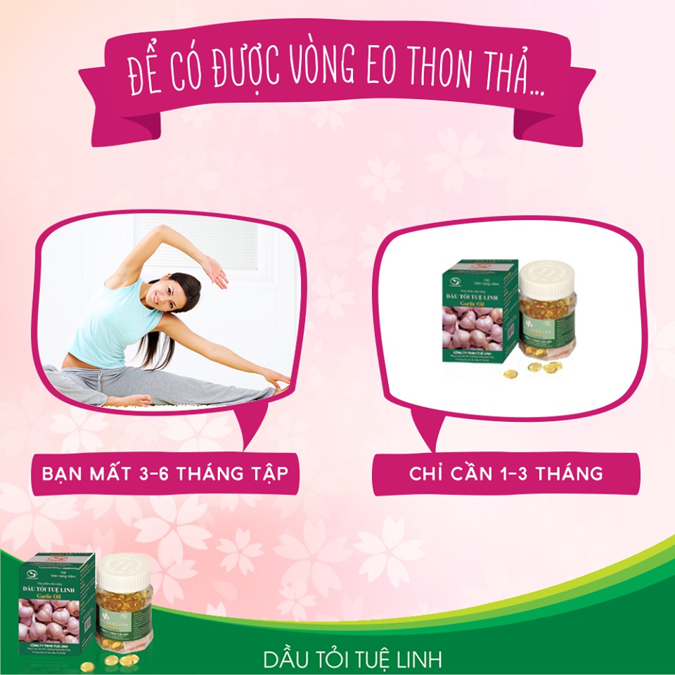 Dầu Tỏi Tuệ Linh Garlic Oil - Giảm mỡ máu, tăng sức đề kháng ( Lọ 100 viên )
