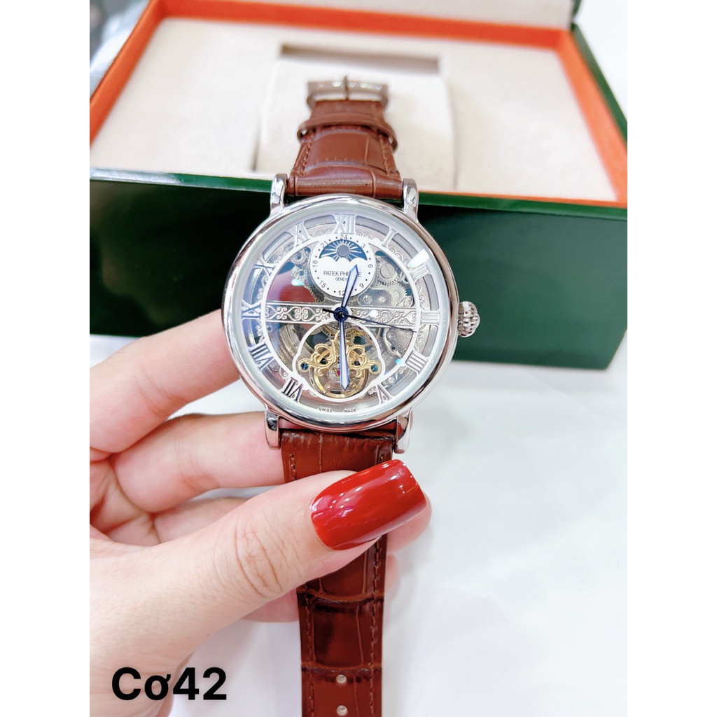 Đồng Hồ Nam PatekPhilipe Nautilus Skeleton Moonphase, Máy Automatic - Cơ , Dây Da , Size 42mm