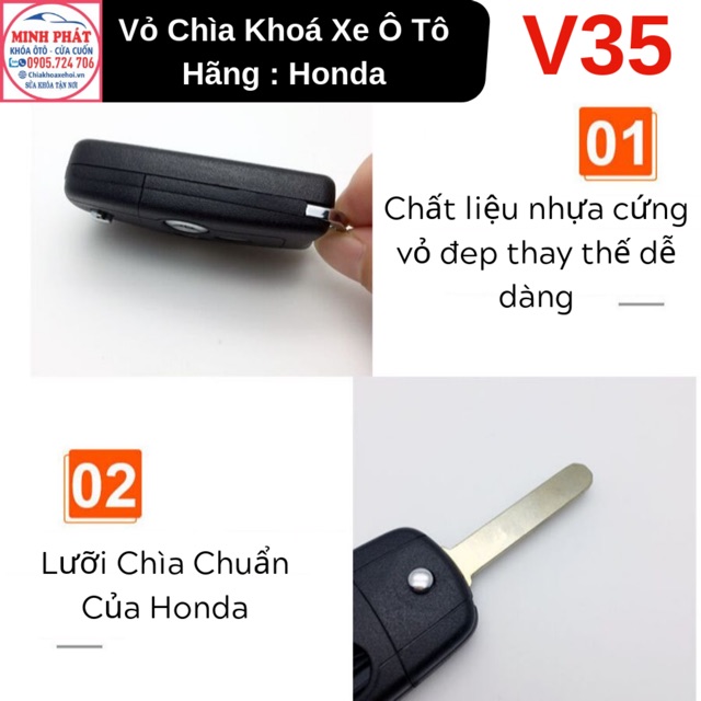 Vỏ Chìa Khoá Xe Honda CRV 2012 2013 2014 2015