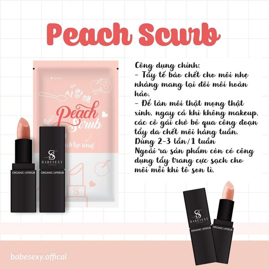 Son Tẩy Tế Bào Chết Môi Đào Crub - 4 in 1 ( TTBC Babesexy ) | BigBuy360 - bigbuy360.vn