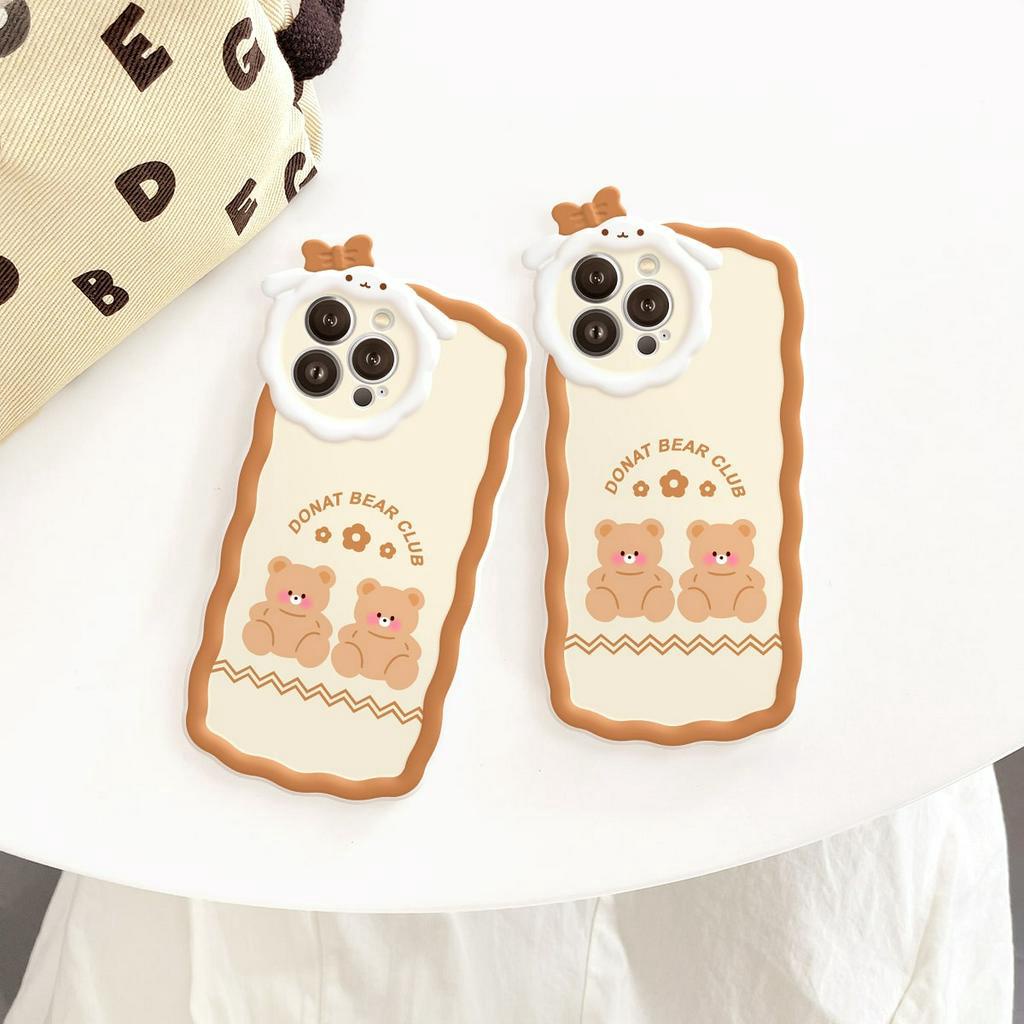 Ốp lưng iphone nơ lượn sóng Donat Bear 6/6plus/6s/6splus/7/7plus/8/8plus/x/xs/11/12/13/14/pro/max/promax/plus/shin/case